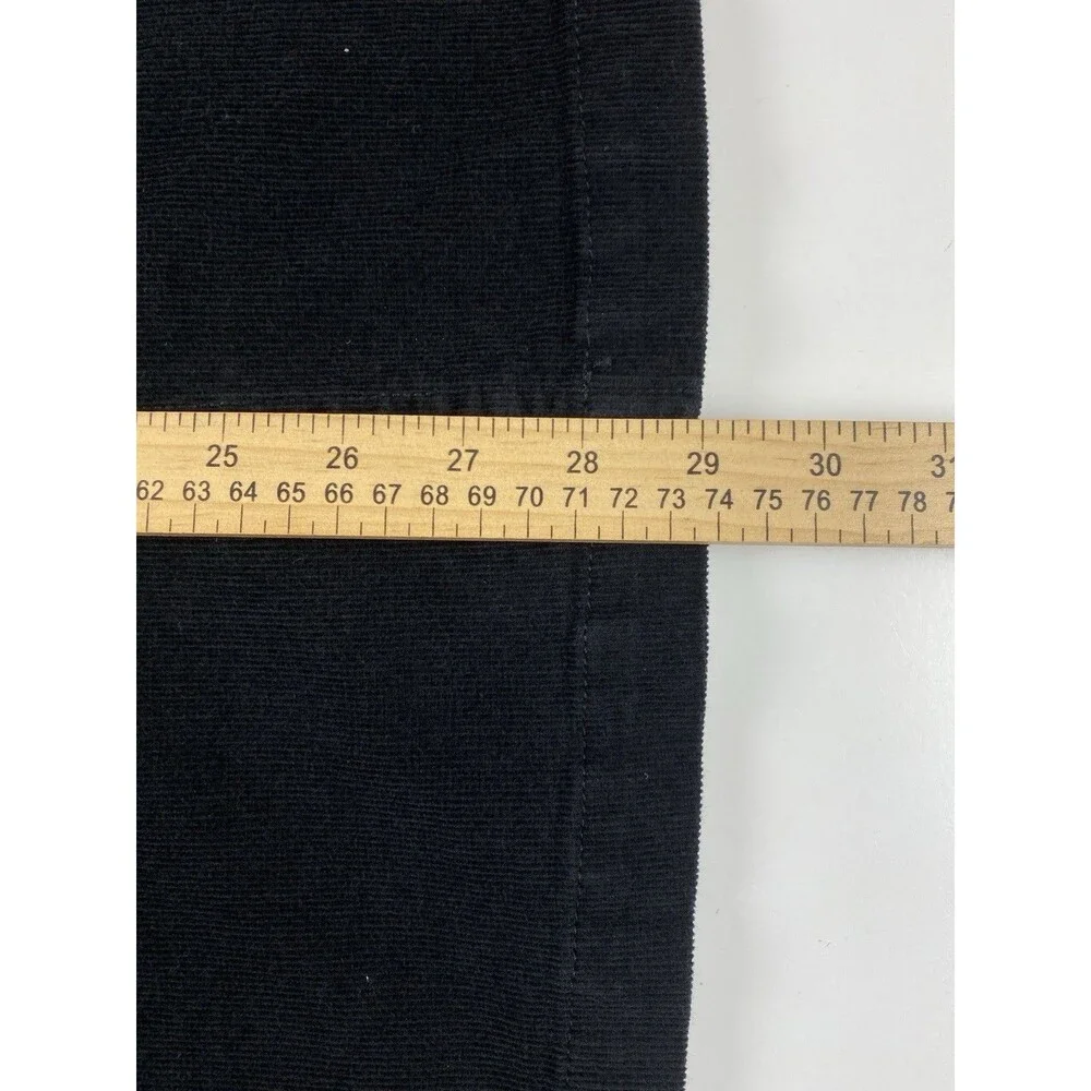 Time & Tru Black Corduroy Midi Skirt Size 4 Dark Academia Goth Romantic Grunge